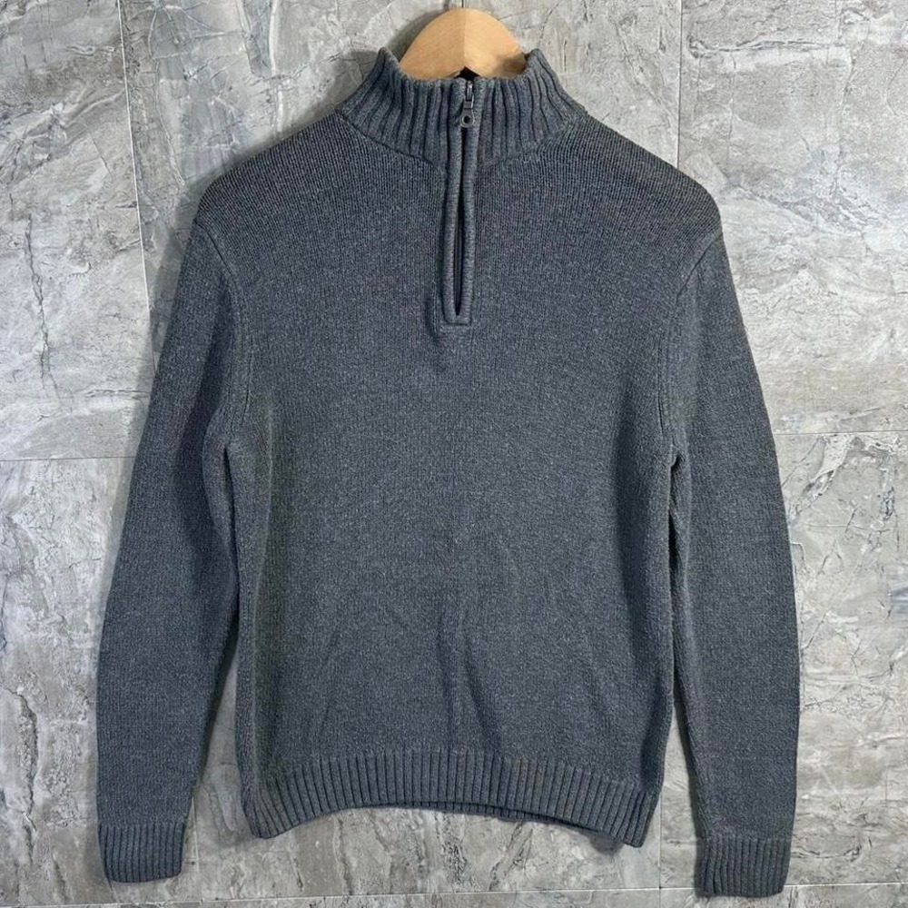 Croft &‎ Barrow grey quarter zip sweater Mens Size S #knitwear #winterwear